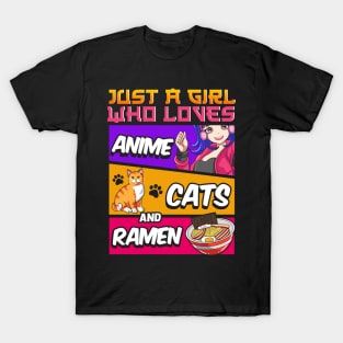 Just A Girl Who Loves Anime Cats And Sketching T-Shirt